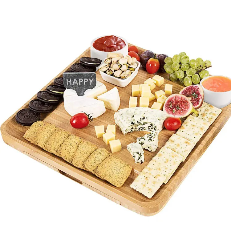 Bamboo Cheese Board Serving Tray Platter