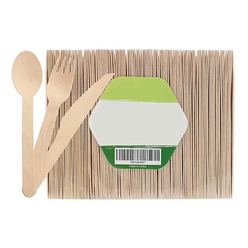 Bamboo disposable knife, fork and spoon