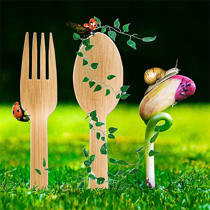 Bamboo knife fork and spoon disposable