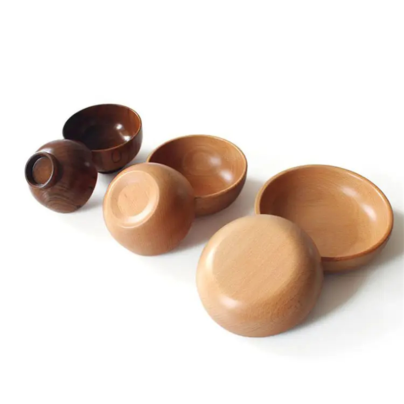 Domestic round wooden bowl