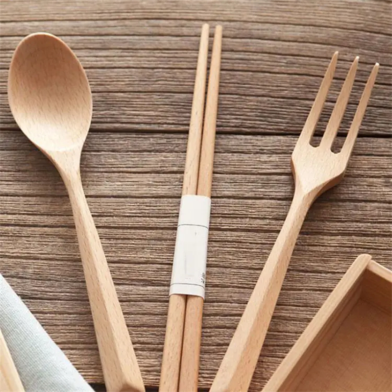 Bamboo disposable knife and fork