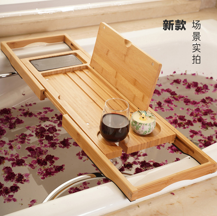 Bamboo Expandable Bathtub Rack