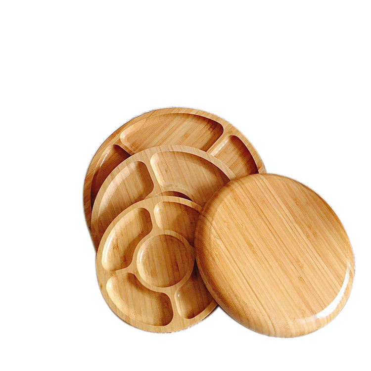 5 Compartment Bamboo Plate