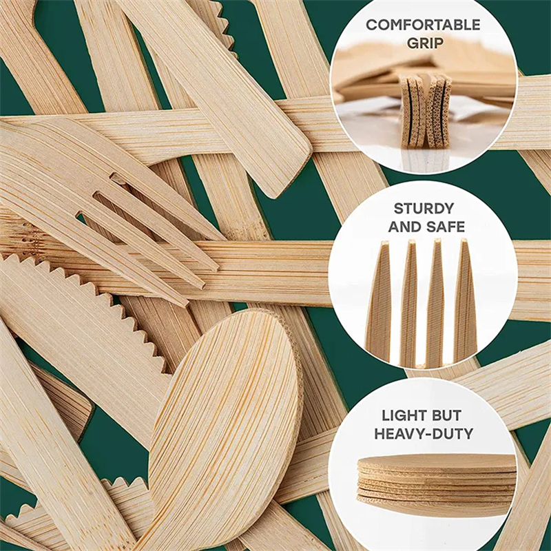 Bamboo knife fork and spoon disposable