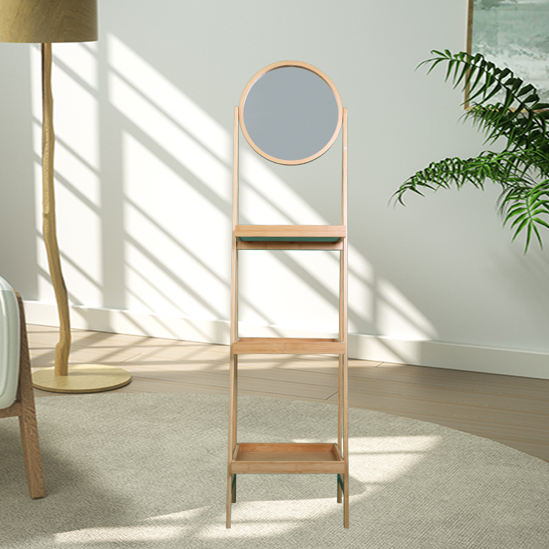 Three-tier box with mirrored storage rack