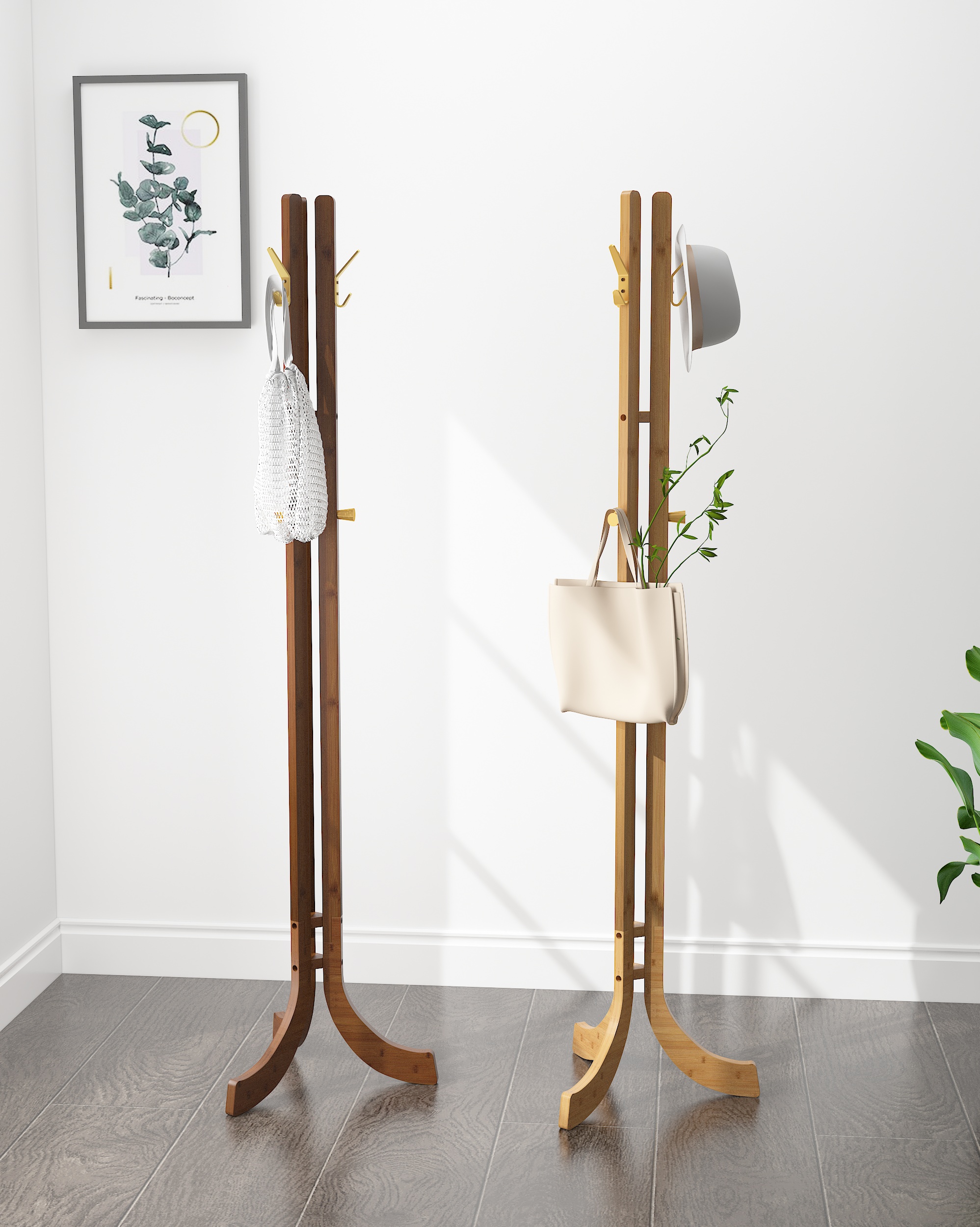 Single Pole Bamboo Clothes Hanger