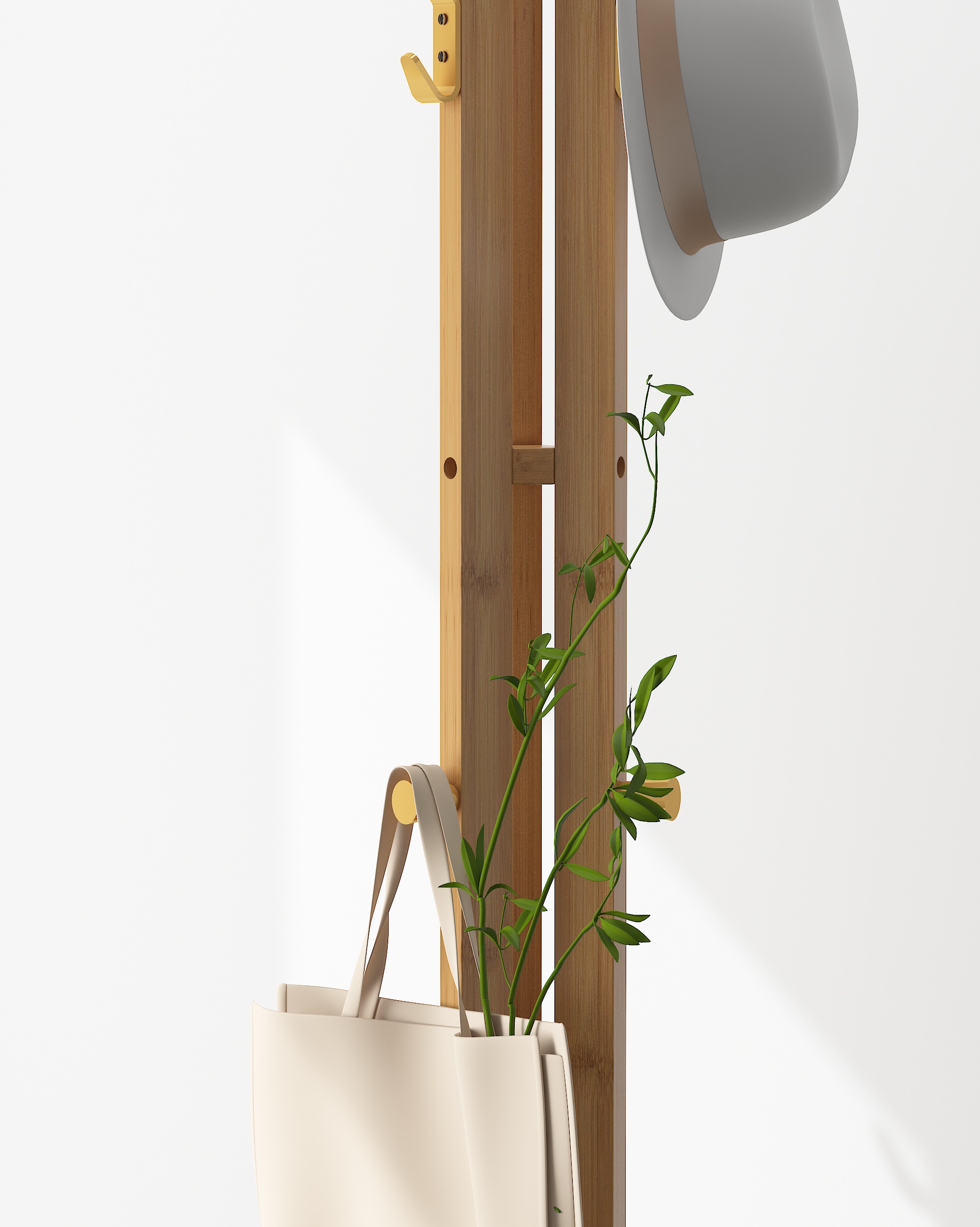 Single Pole Bamboo Clothes Hanger